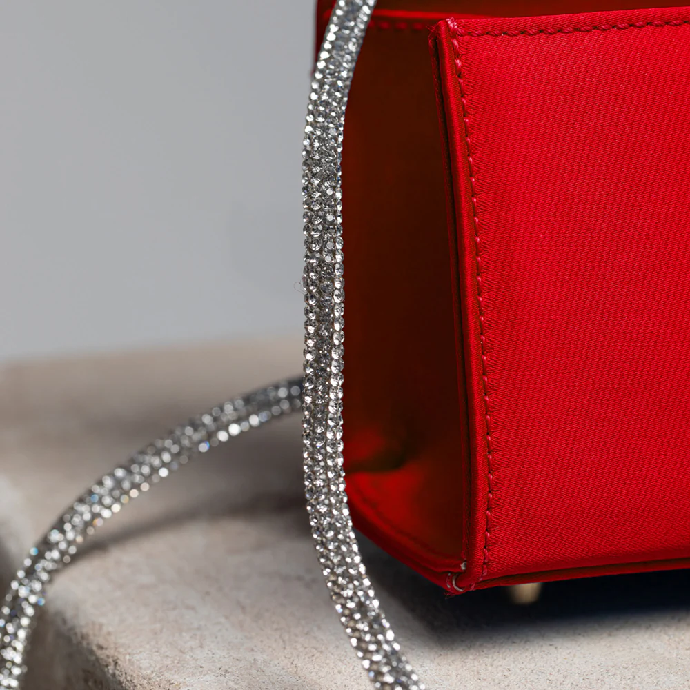 FOLKLORE - MINI LOOP BAG IN RASO NAPOLES RED - Image 3
