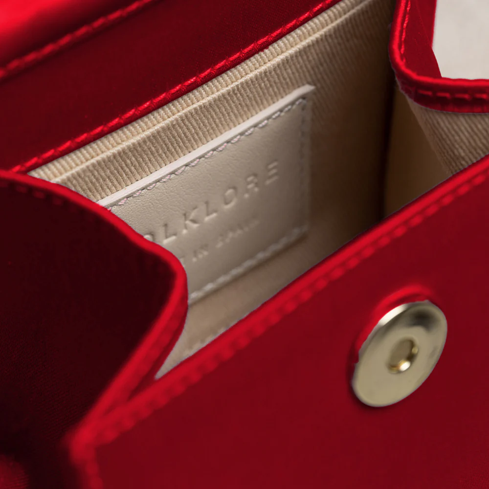 FOLKLORE - MINI LOOP BAG IN RASO NAPOLES RED - Image 4