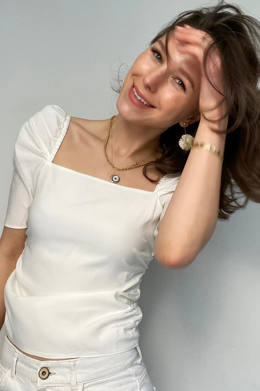 FRAME - Betty Top Off White - Image 8