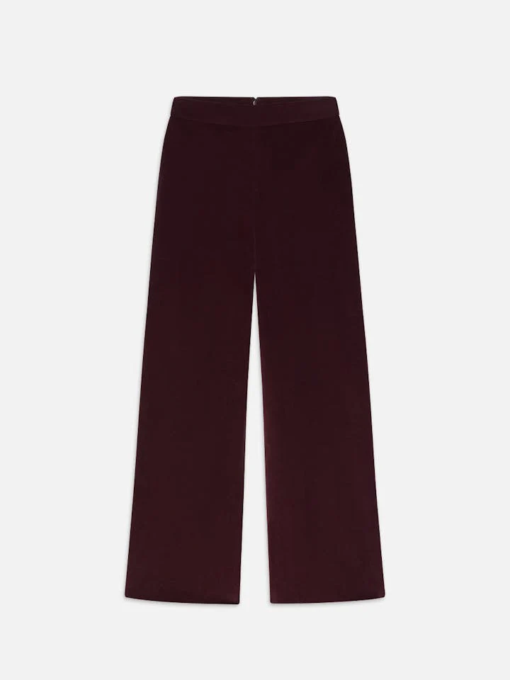 Frame - Cropped Velvet Wide Leg in Wine - Image 2