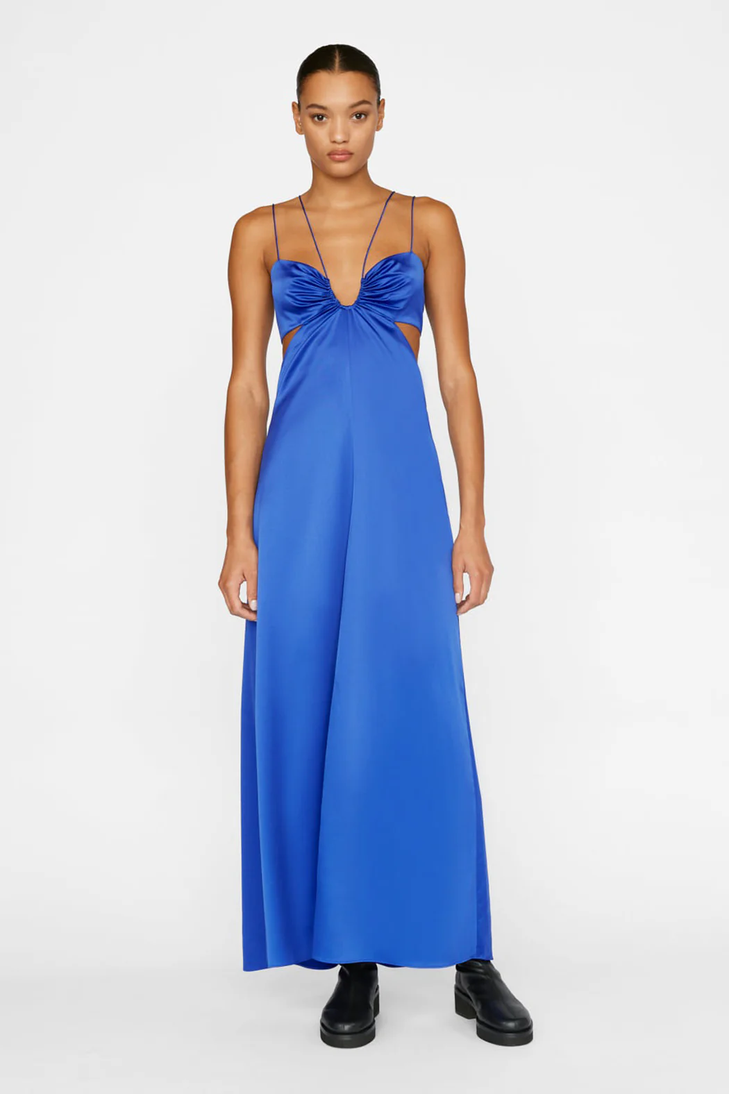 Frame - Delicate Tie Keyhole Dress in Ultramarine