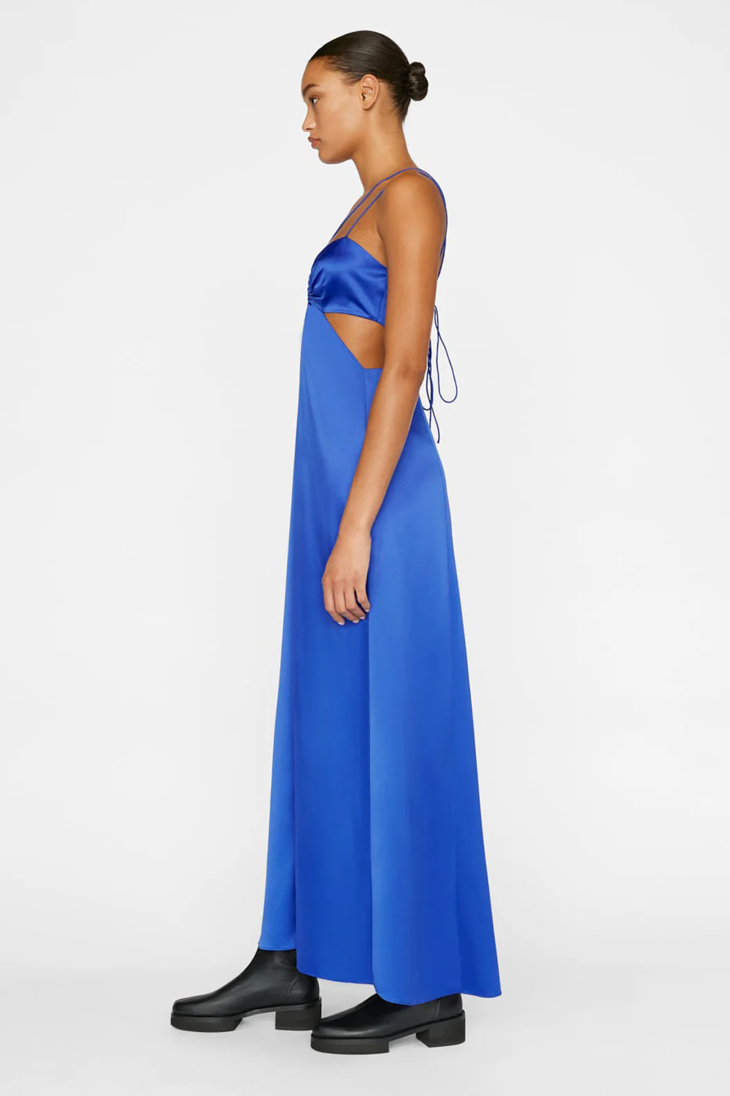 Frame - Delicate Tie Keyhole Dress in Ultramarine - Image 2