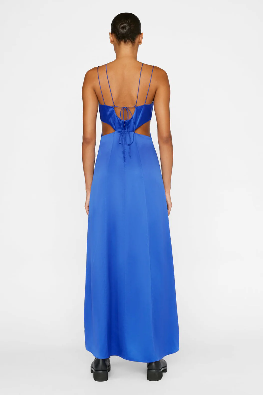 Frame - Delicate Tie Keyhole Dress in Ultramarine - Image 3