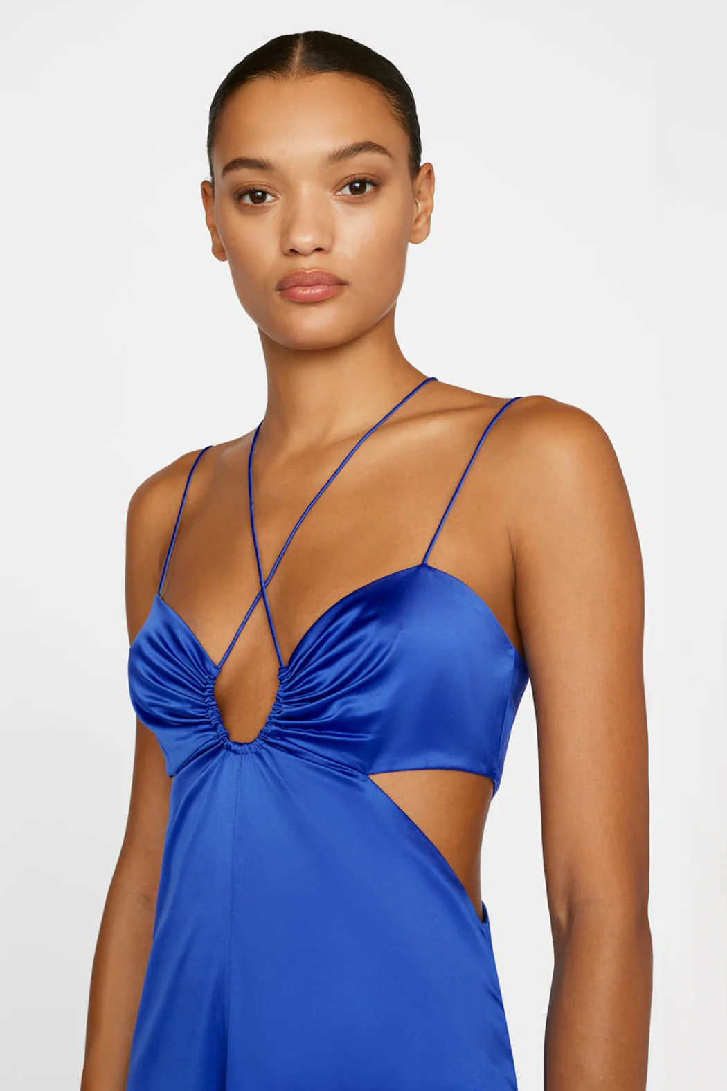 Frame - Delicate Tie Keyhole Dress in Ultramarine - Image 5