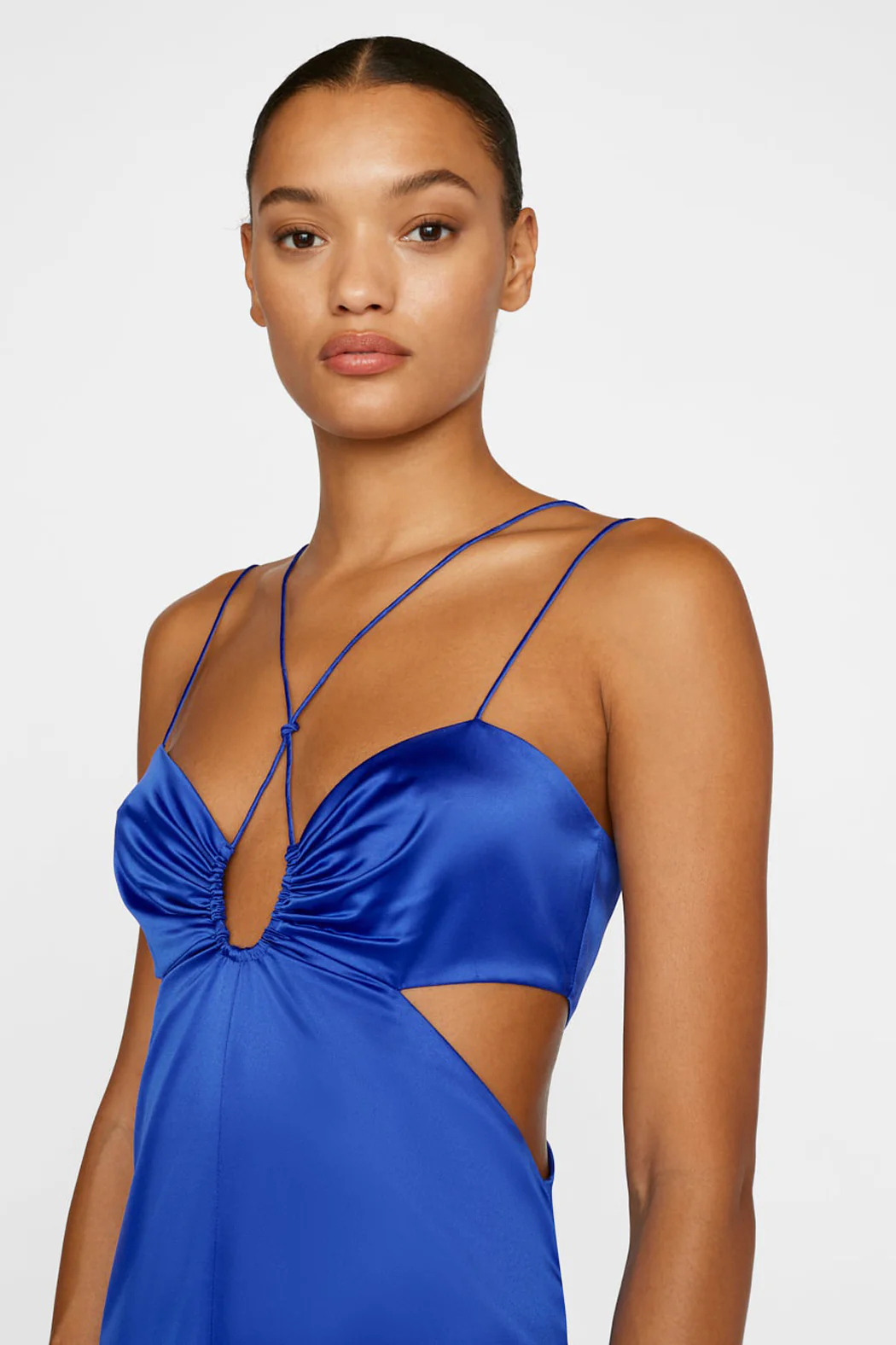 Frame - Delicate Tie Keyhole Dress in Ultramarine - Image 6