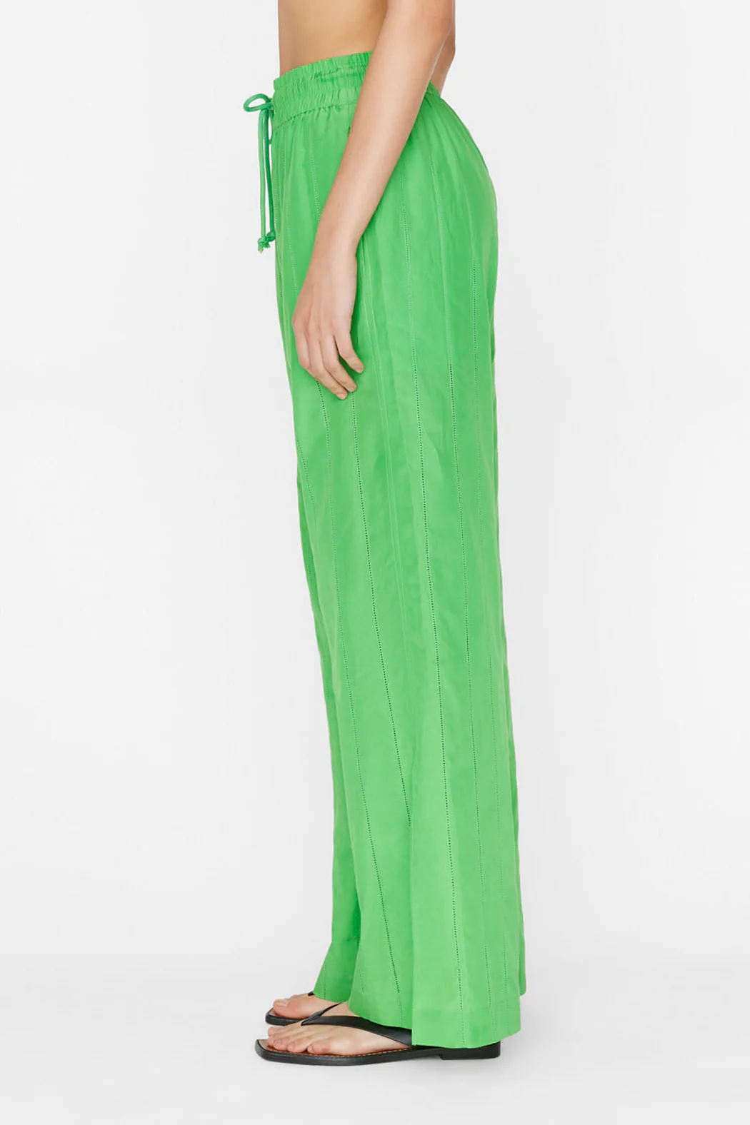 Frame - Drawstring Lounge Pant in Bright Peridot - Image 4