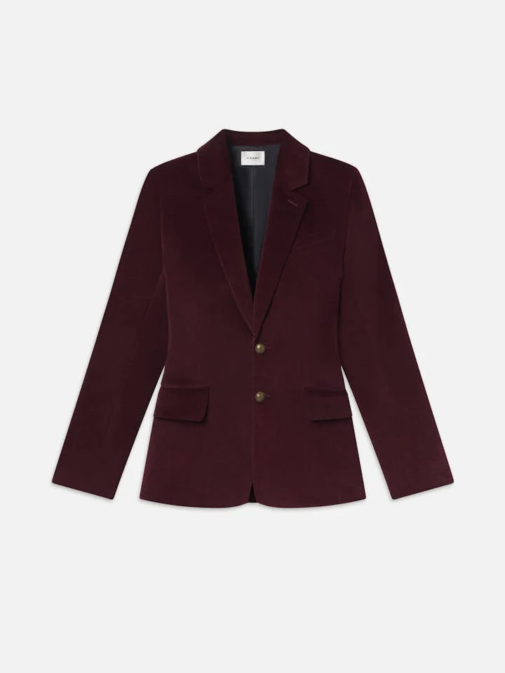 Frame - Everyday Velvet Blazer in Wine - Image 2