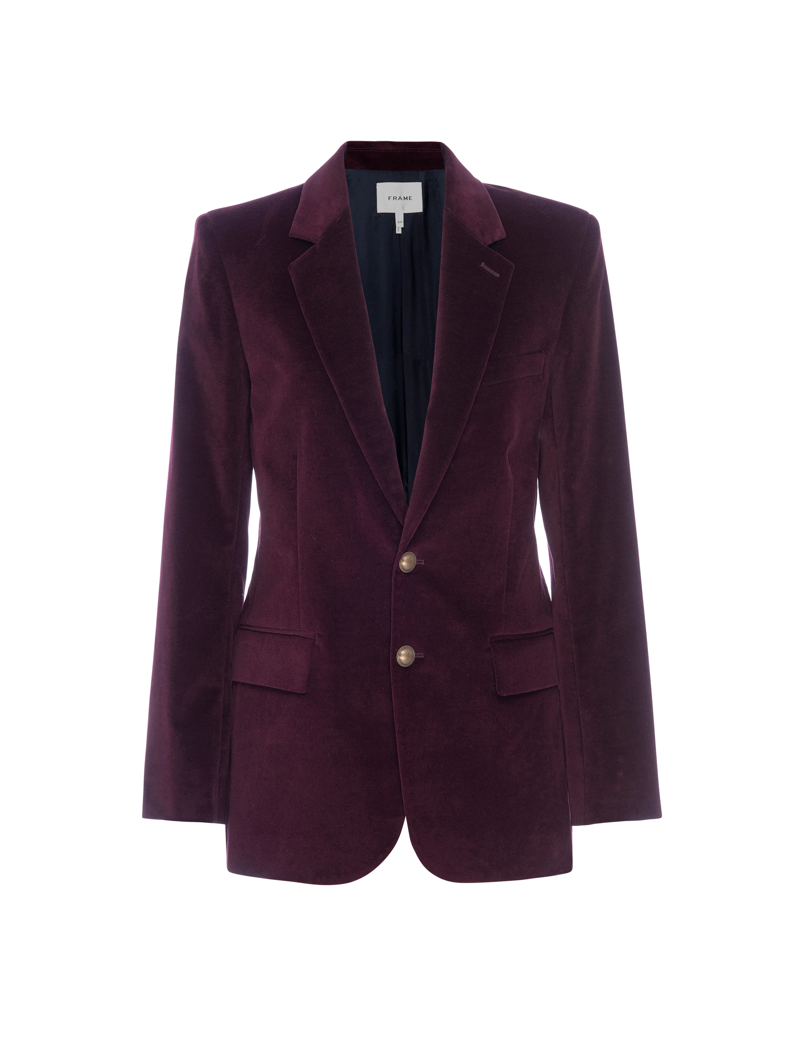 Frame - Everyday Velvet Blazer in Wine - Image 5