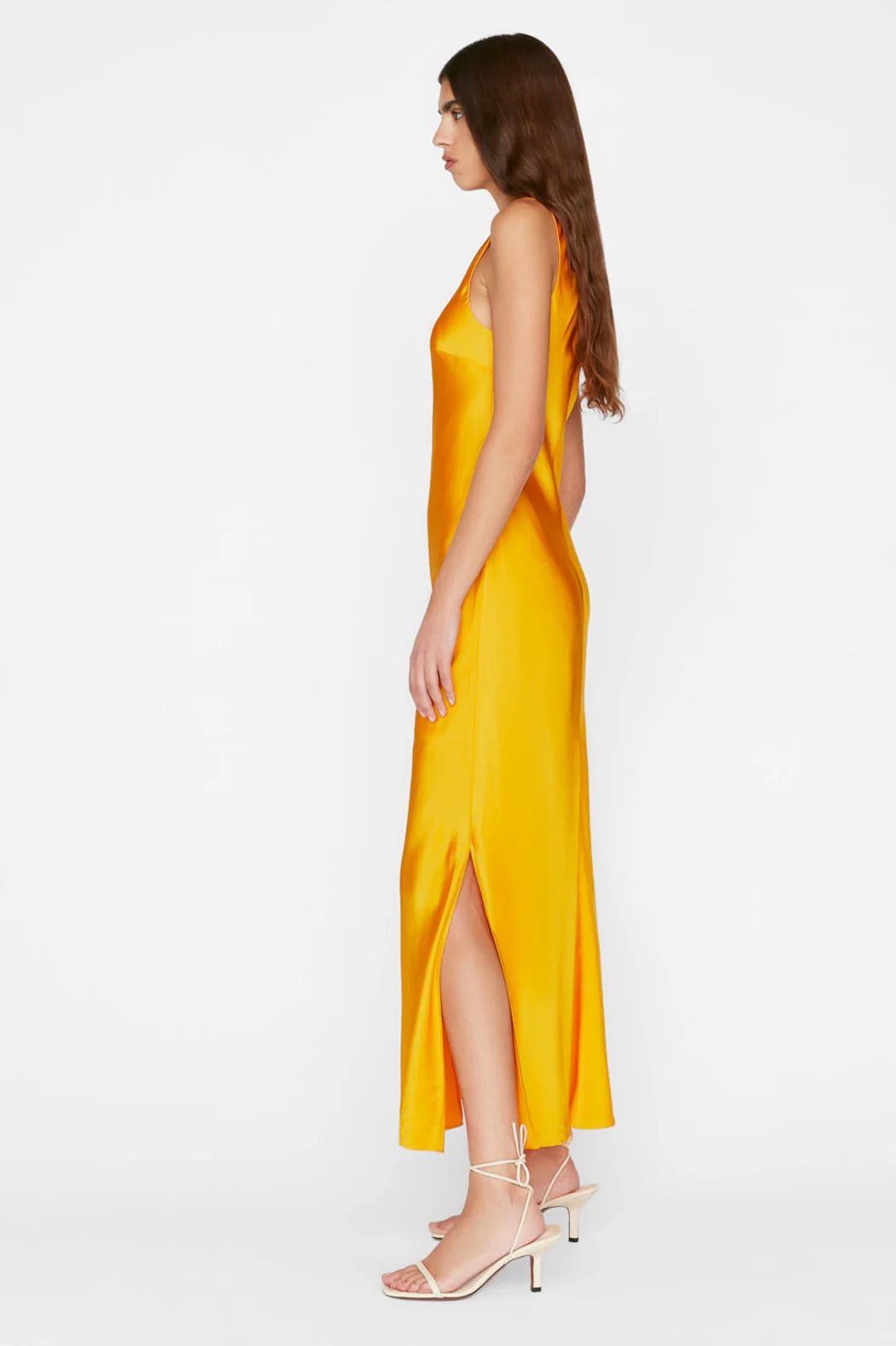 Frame - Lace Front Midi Dress in Nectarine - Image 2