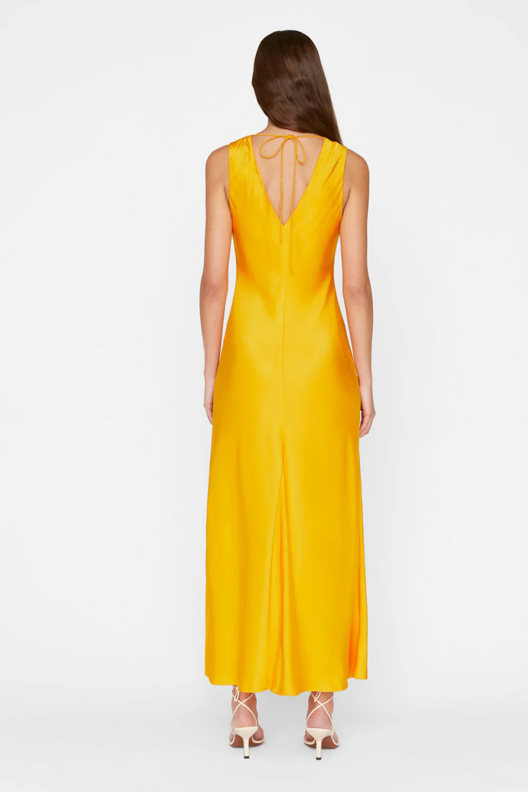 Frame - Lace Front Midi Dress in Nectarine - Image 3