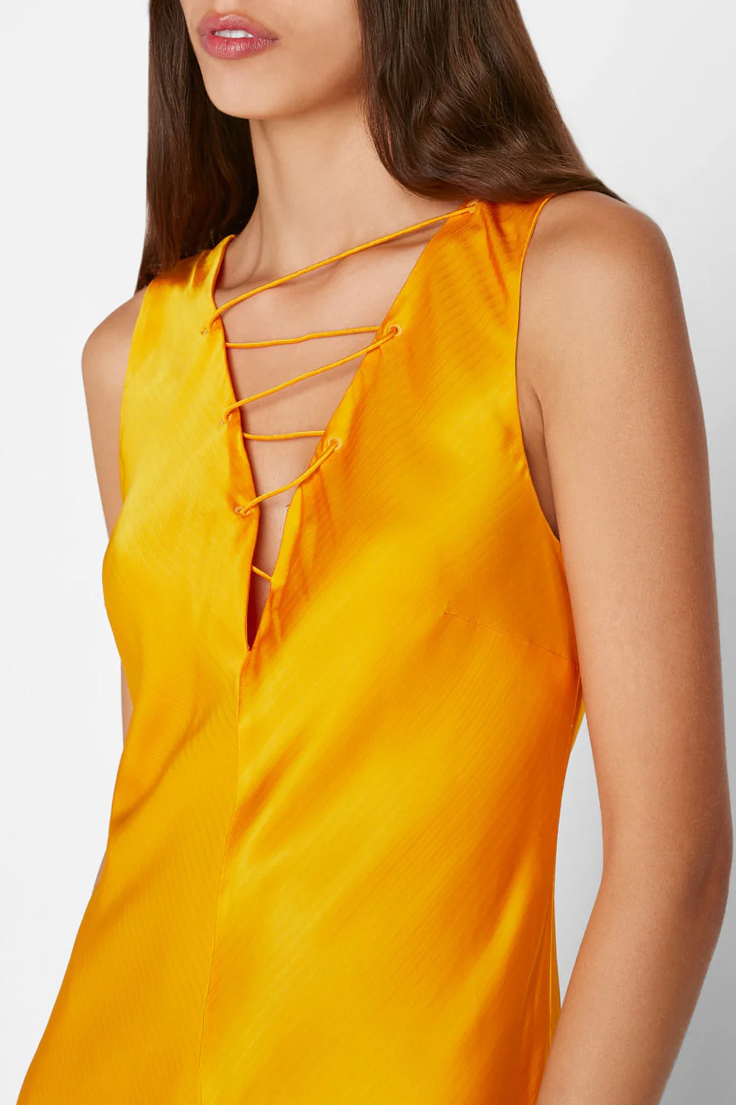 Frame - Lace Front Midi Dress in Nectarine - Image 5