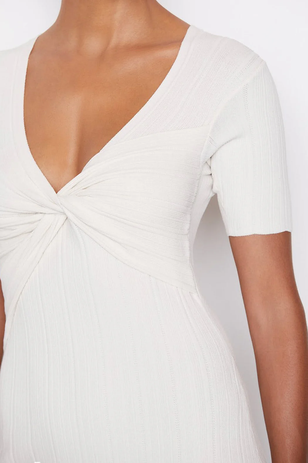 Frame - Layered Wrap Sweater Dress Bone - Image 3