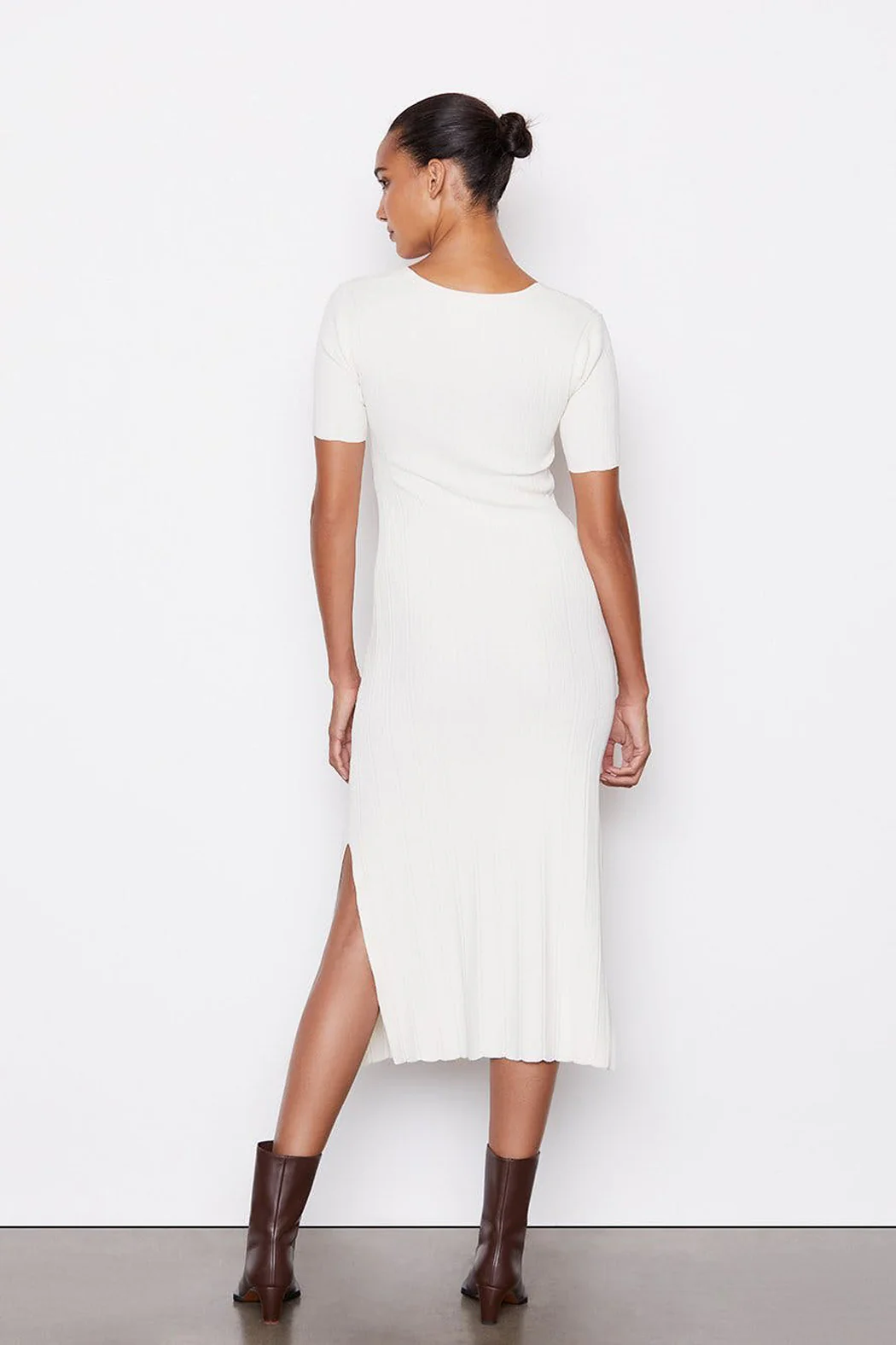 Frame - Layered Wrap Sweater Dress Bone - Image 4