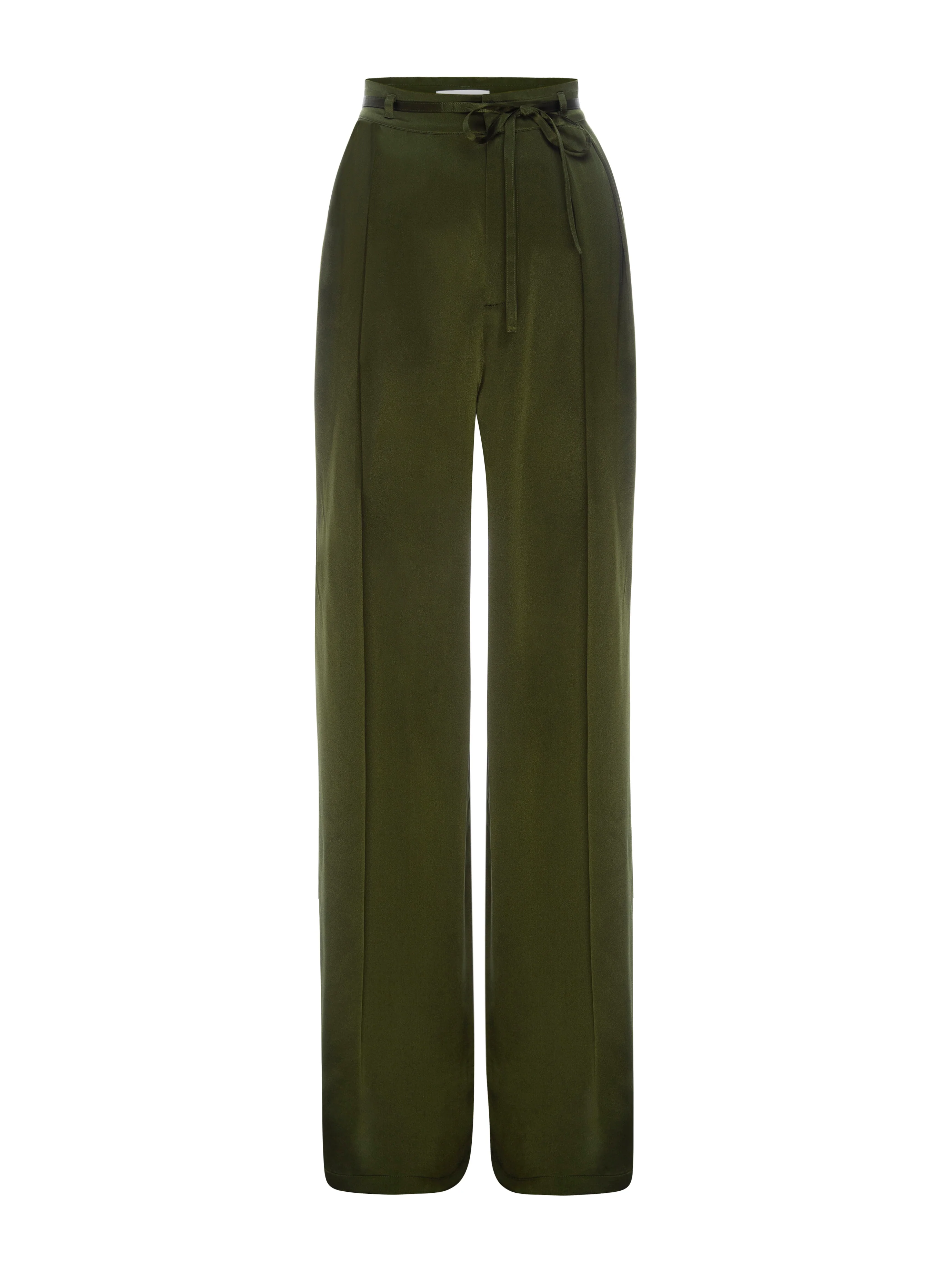 Frame - Long Silk Trouser in Rich Military Green - Image 8