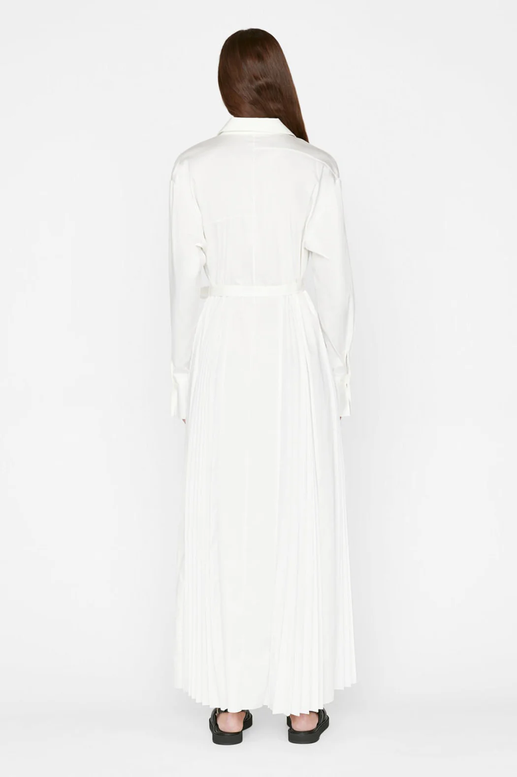Frame - Pleated Inset Maxi Dress in Blanc - Image 5