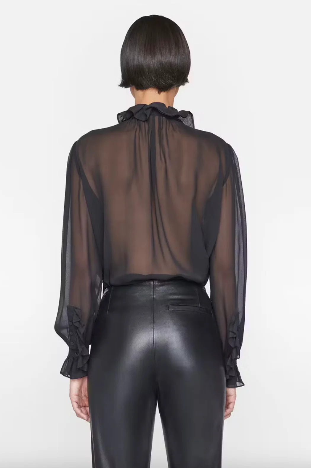 Frame - Ruffle Front Button Up Shirt - Image 5
