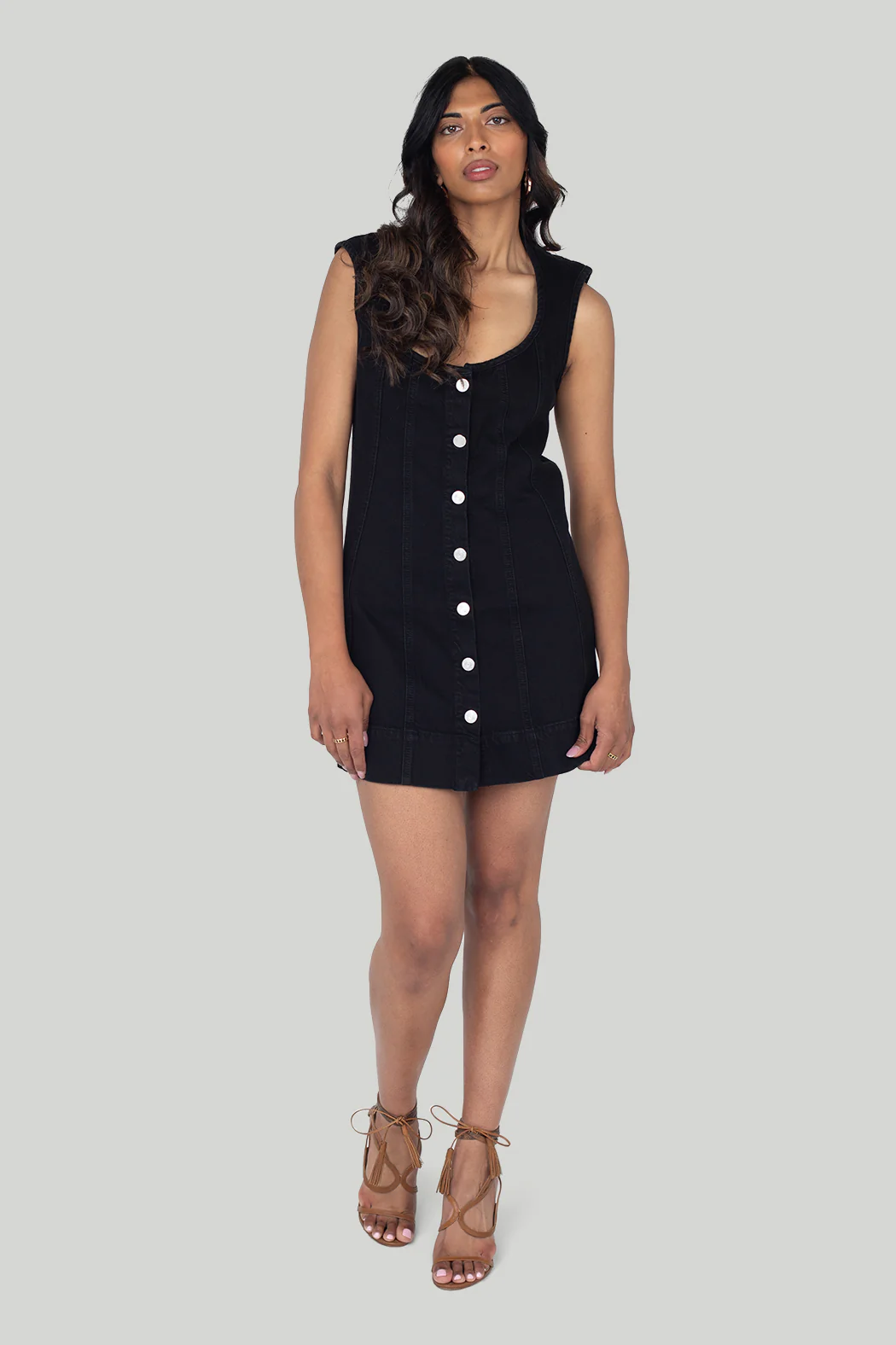 Frame - Seamed Scoop Dress in Black - Image 2