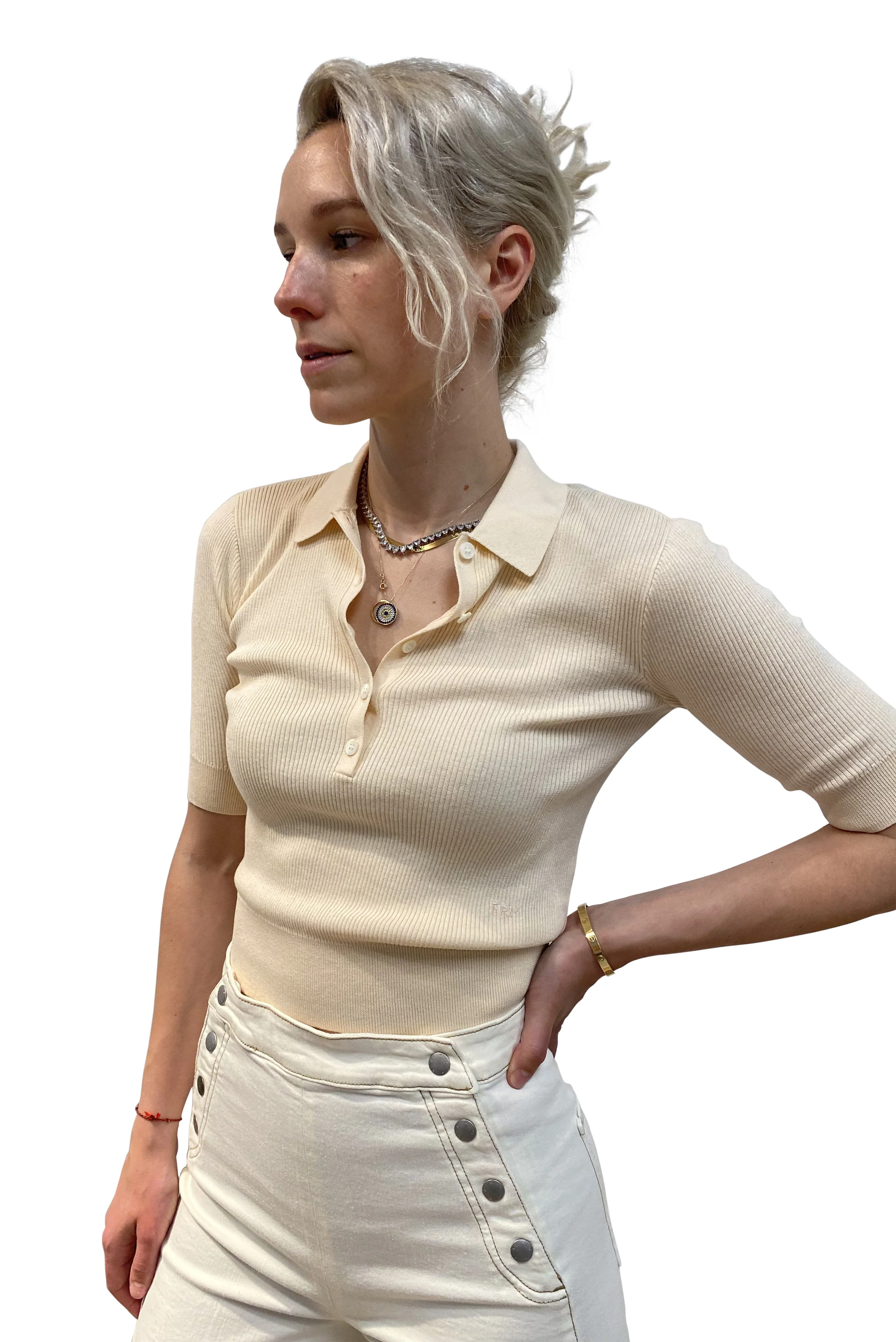 Frame - Shrunken Polo Short Sleeve - Image 2