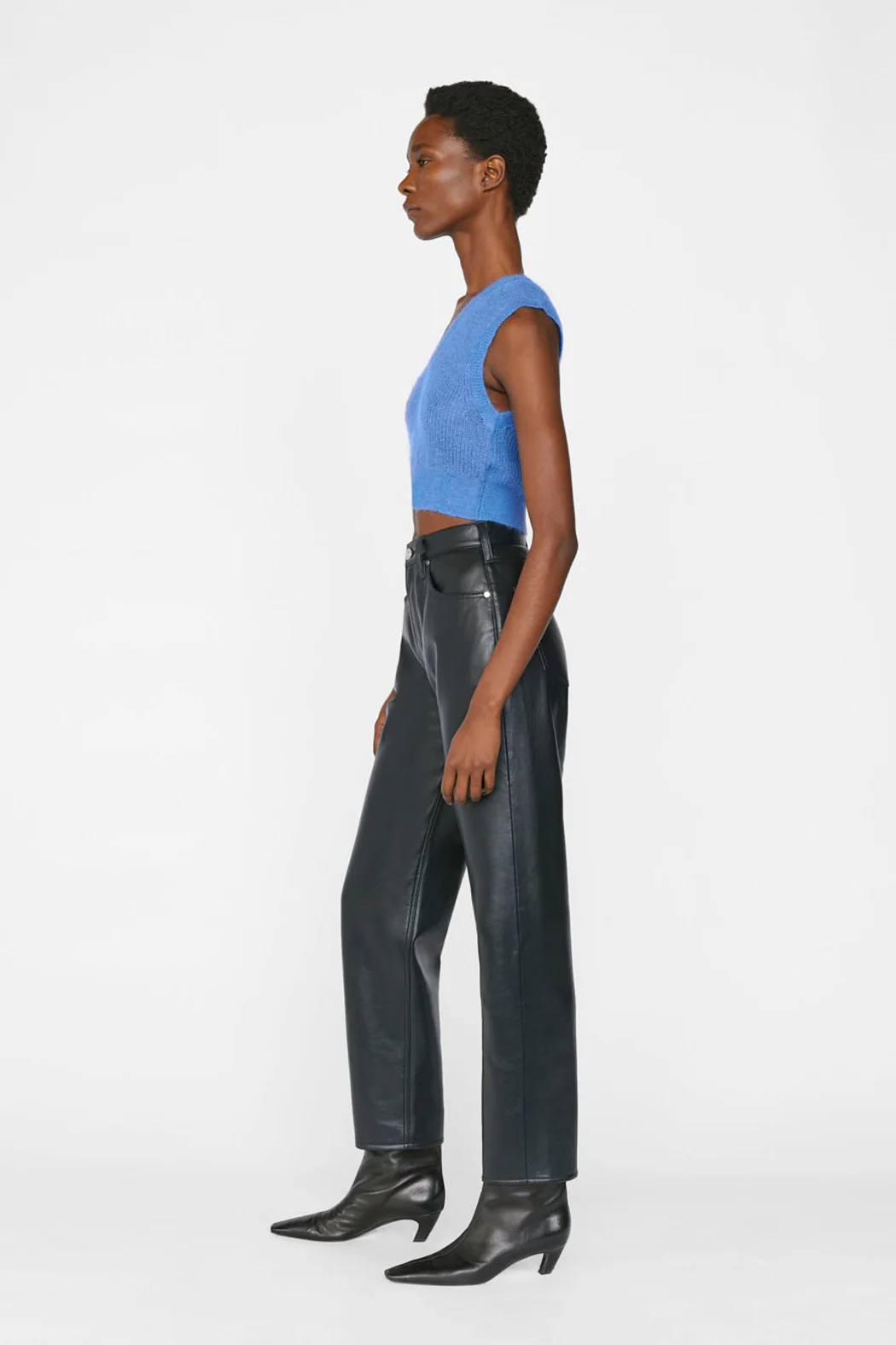 Frame - Shrunken Vest in Cornflower Blue - Image 2