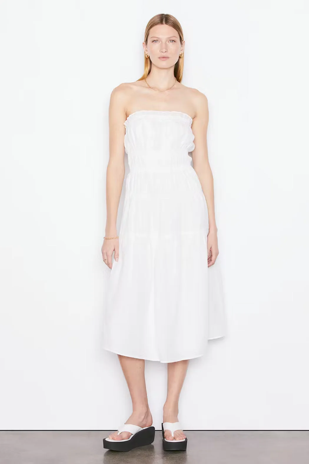 Frame - Smocked Midi Dress