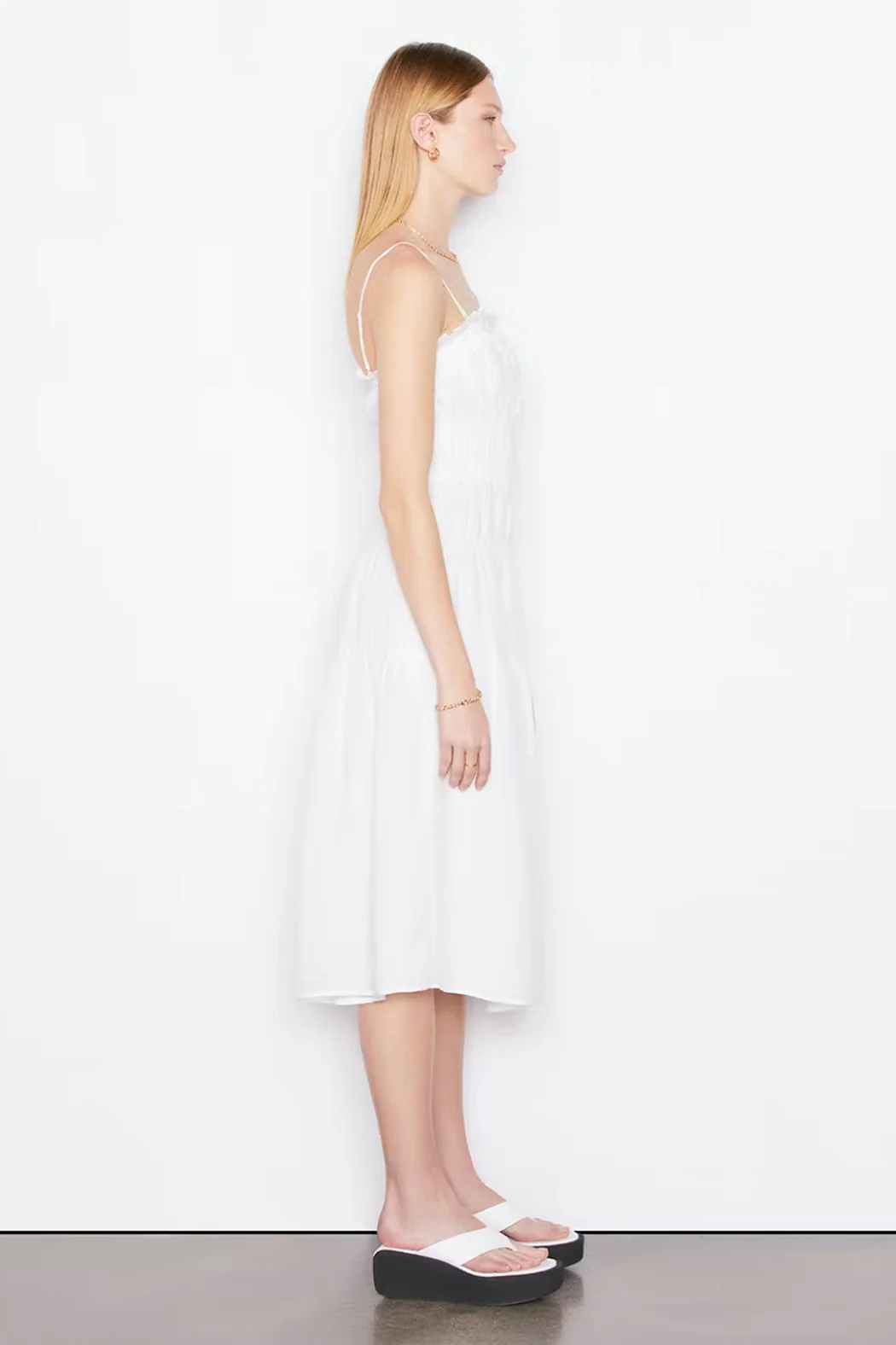 Frame - Smocked Midi Dress - Image 3