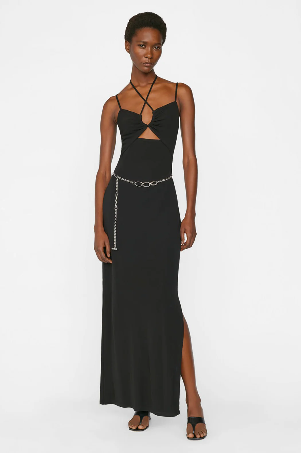 Frame - Strappy Knit Dress in Noir - Image 2