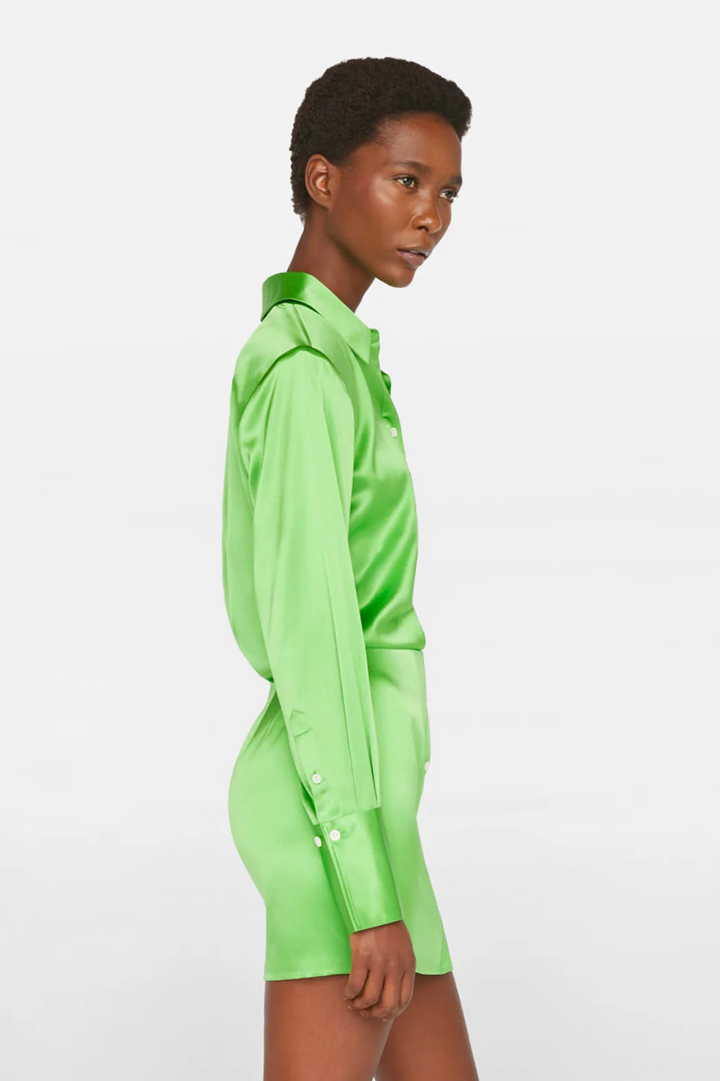 Frame - Strong Shoulder Mini Dress in Bright Peridot - Image 6