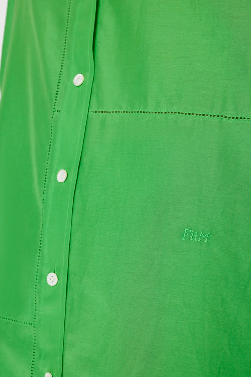 Frame - The Oversized Linear Lace Shirt in Bright Peridot - Image 6