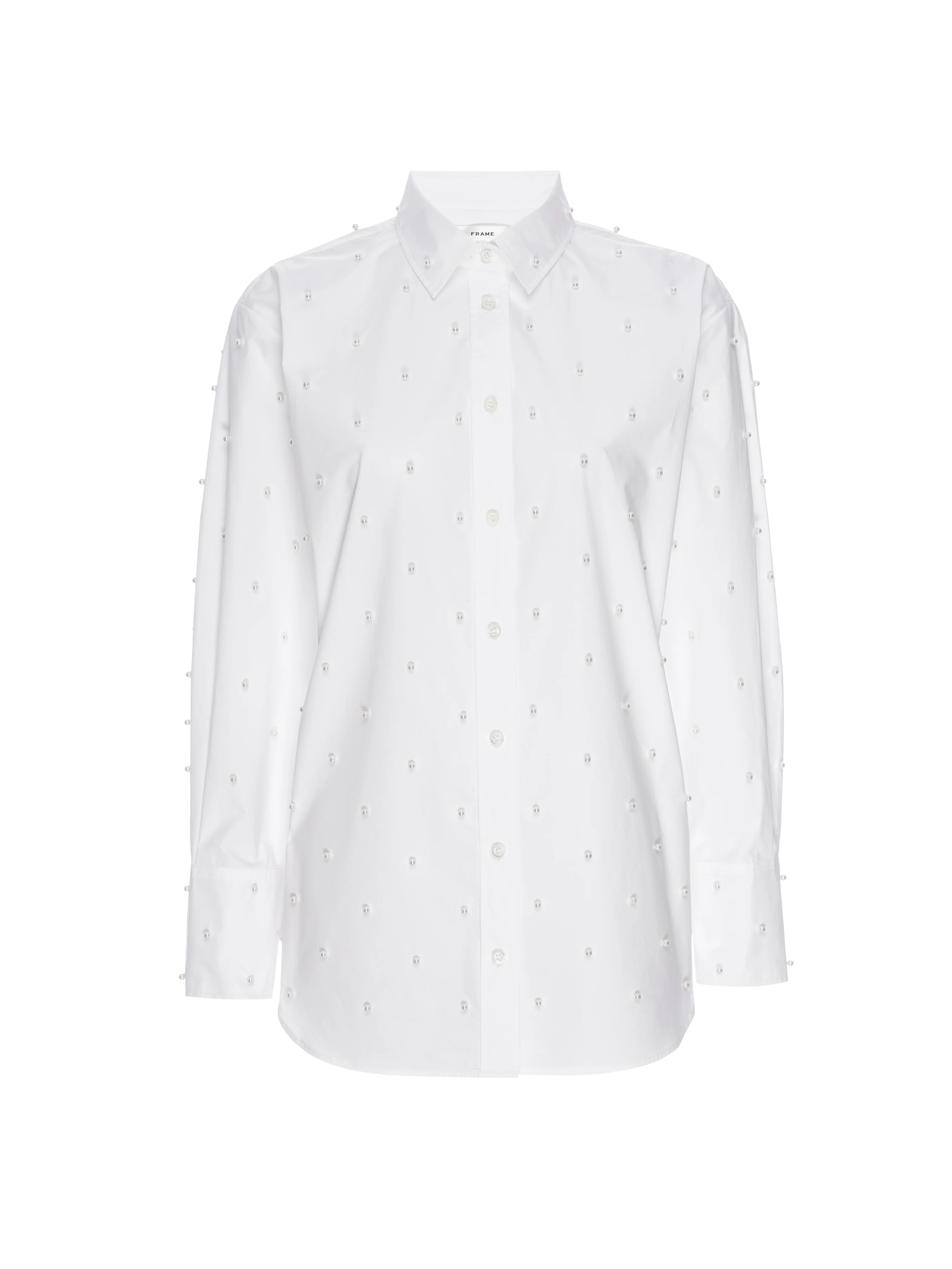 Frame - The Oversized Pearl Pocket Shirt in White - Image 5