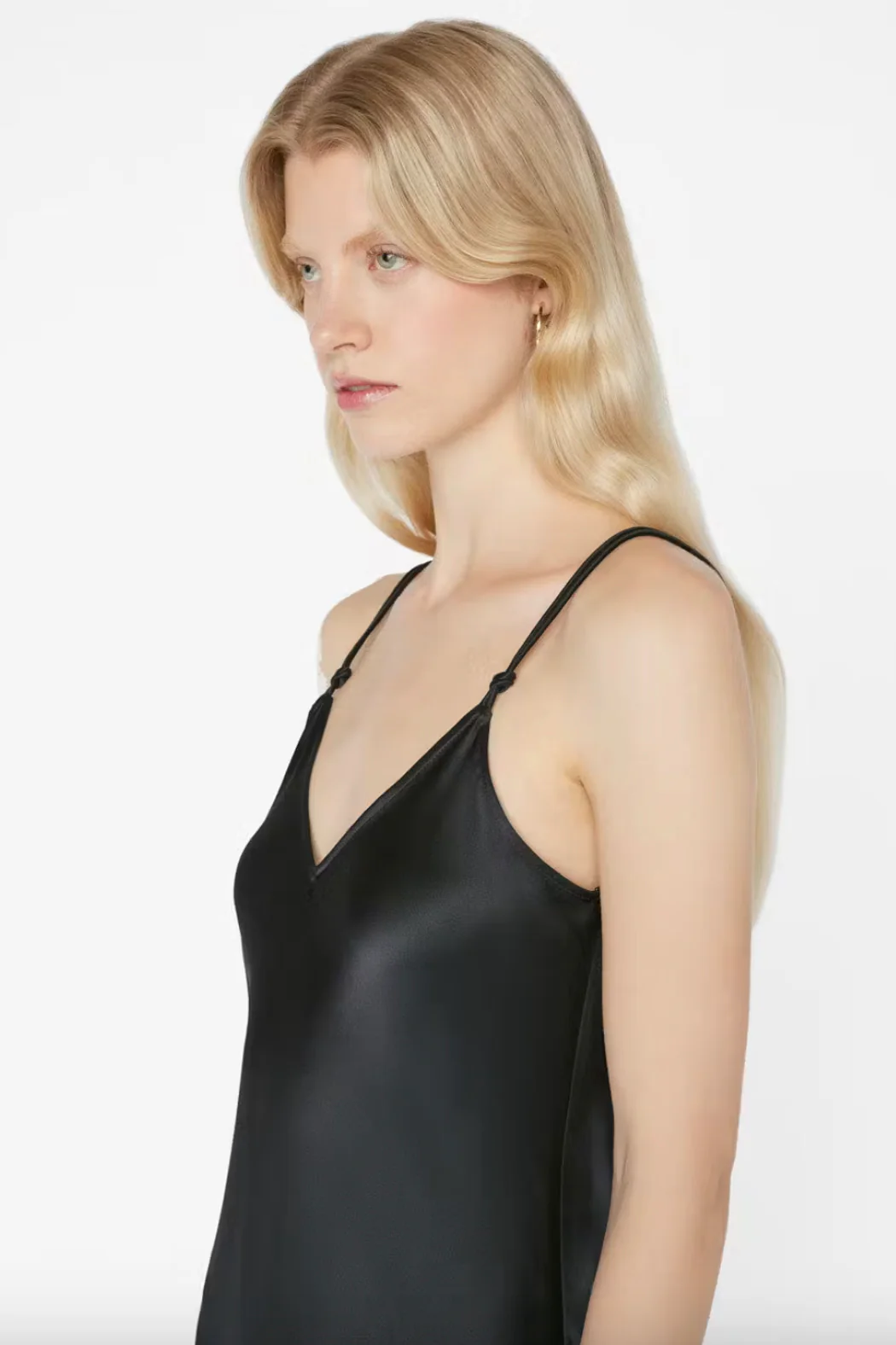 Frame - V-Neck Cami Dress in Noir - Image 2