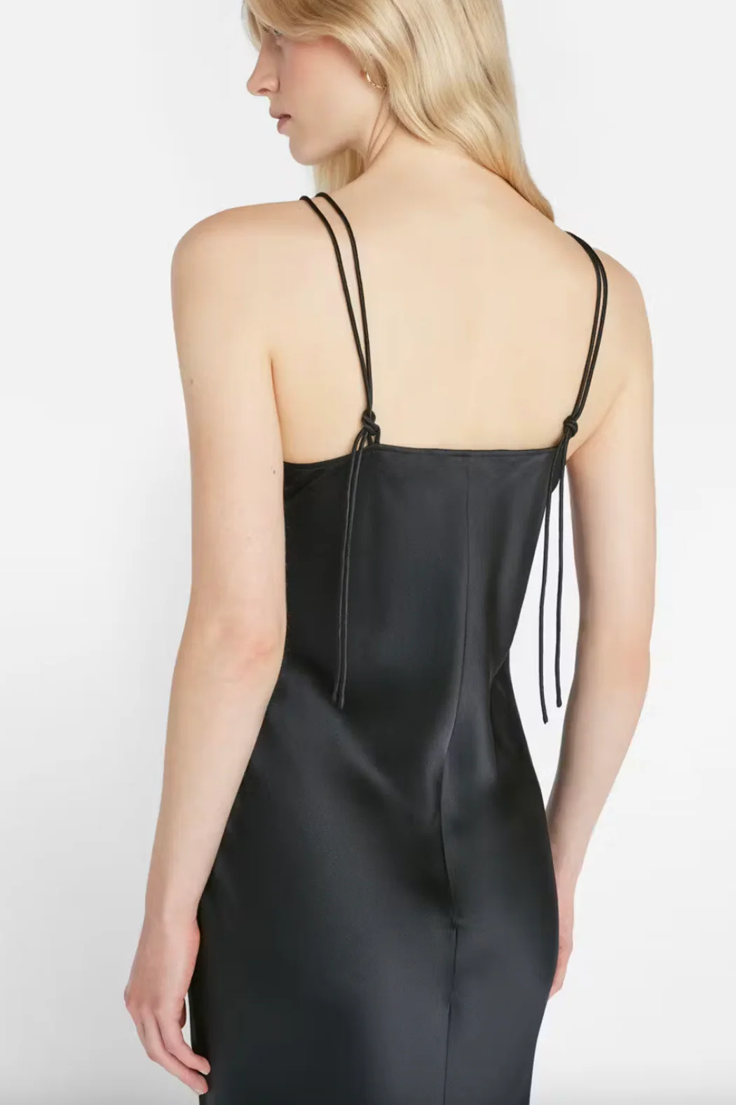 Frame - V-Neck Cami Dress in Noir - Image 3