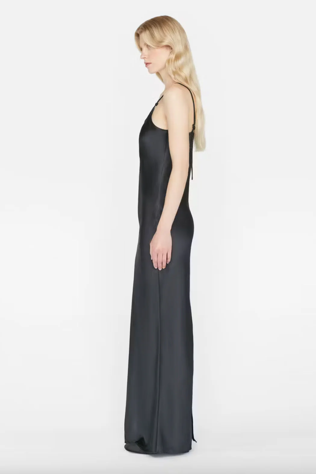 Frame - V-Neck Cami Dress in Noir - Image 4