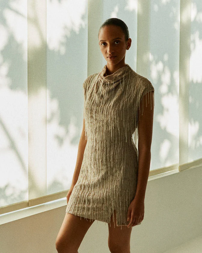 ILTA - Naomi Beaded Fringe Mini Dress