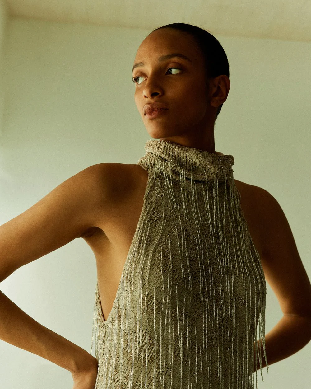 ILTA - Simone Beaded Fringe Gown - Image 2