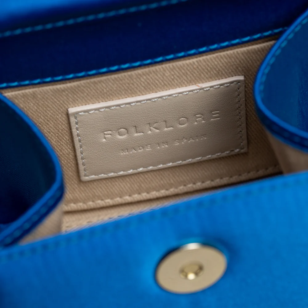 FOLKLORE - MINI LOOP BAG IN RASO NAPOLES ROYAL BLUE - Image 4