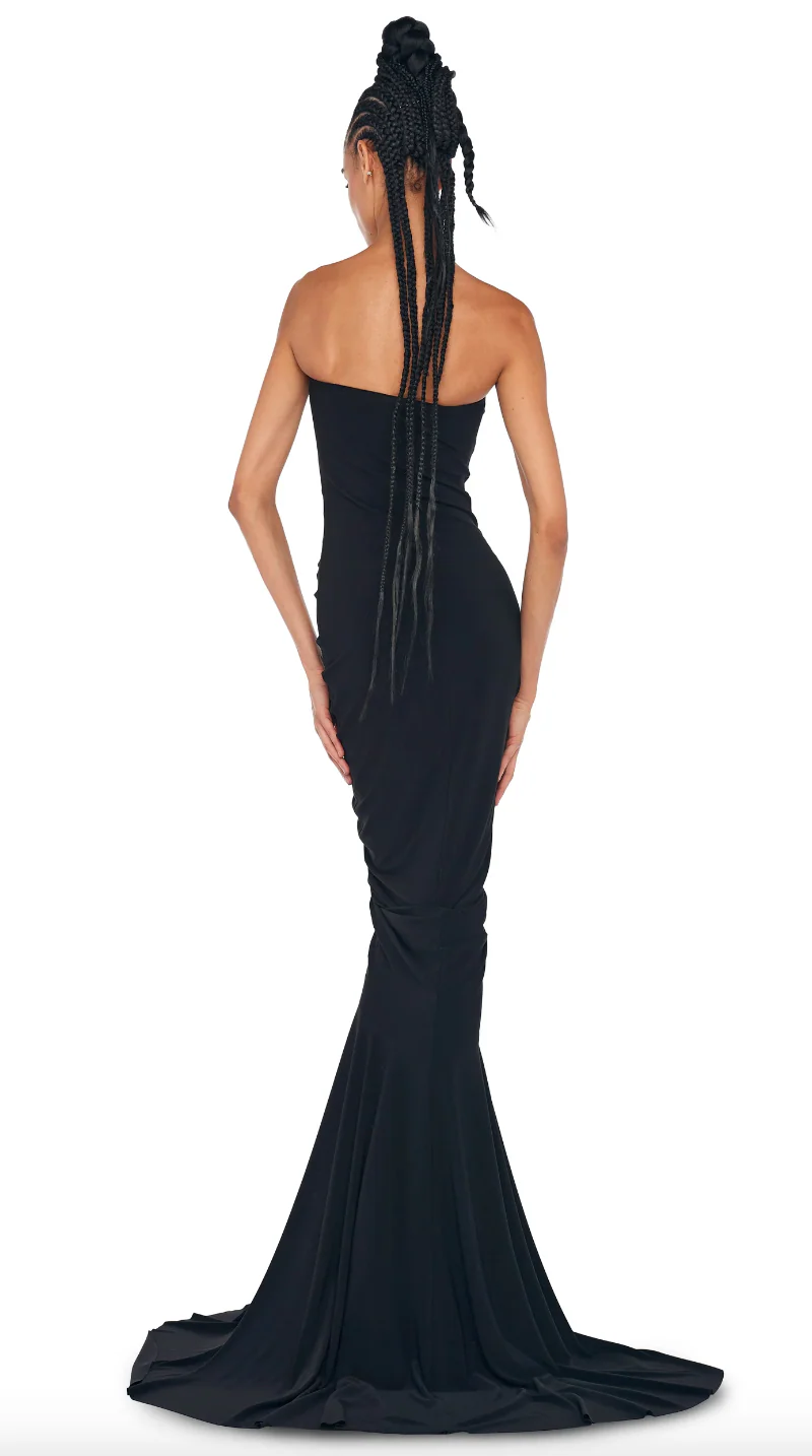 Norma Kamali - Strapless Shirred Front Fishtail Gown - Image 4