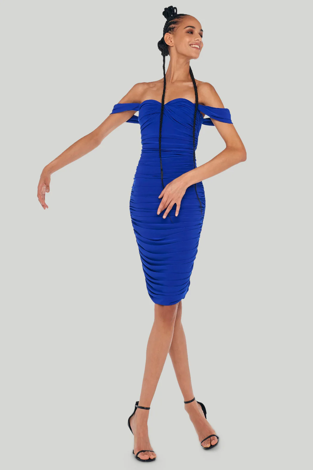 Norma Kamali - Walter Dress with Winglet Sleeves in Electric Blue - Image 3